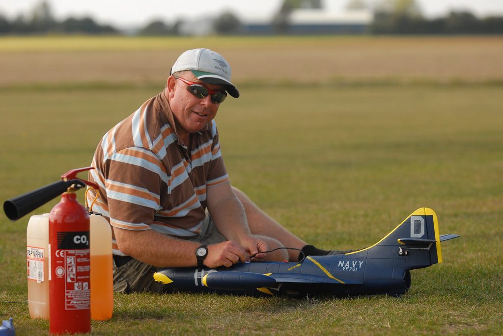Dennis prepping to fly
